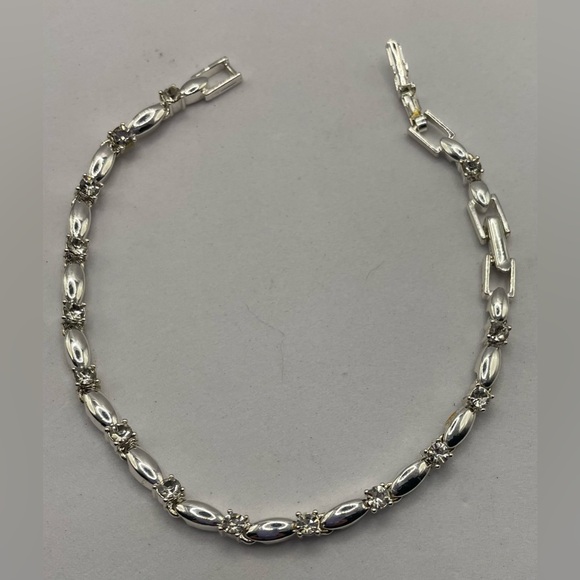 3 for $30 Vintage Avon Signed Cubic Zirconia Silver Plated Bracelet - Picture 1 of 12